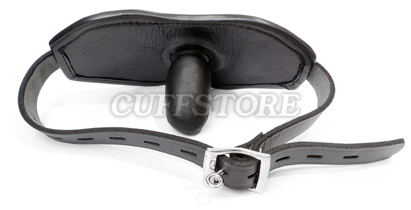 Black Leather Mouth Gag Mask Lockable Extreme Restraint