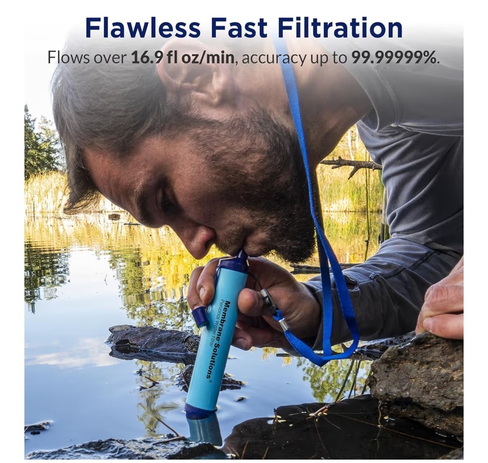 Membrane Solutions portable Straw Water Filter - 4 pack