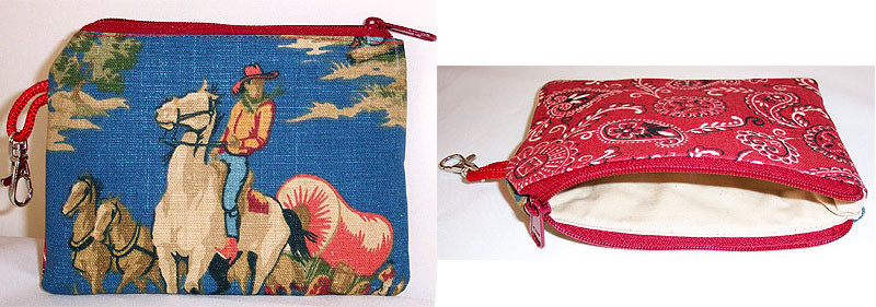 Rustic Blue Cowboy Purse (7" X 5") - 4 Diff Scene/Print Variations Available