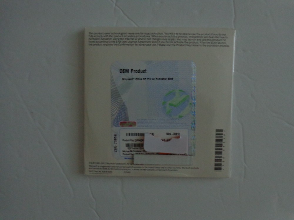 Microsoft Office XP Professional With Publisher Version 2002 NEW