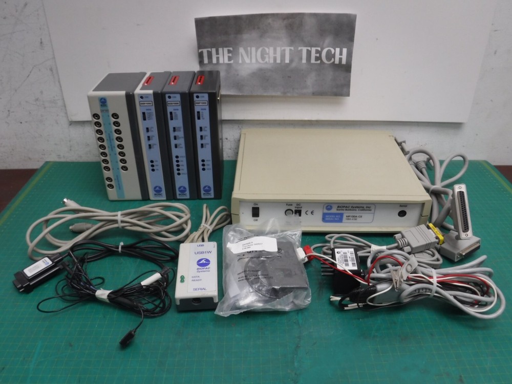BIOPAC Systems Data Acquisition Modules W/ Cables & Accessories UIM100C + Oth MN