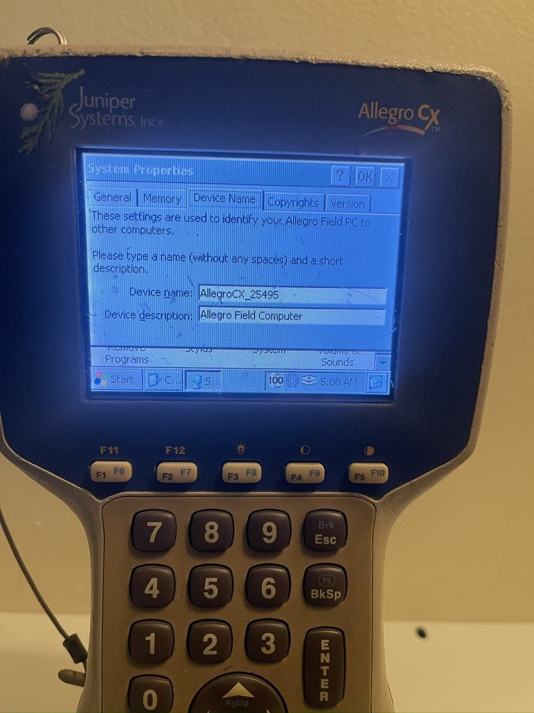 Juniper Systems Allegro CX Handheld Data Collector "Color Screen"
