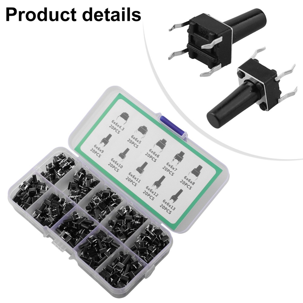 Organized Miniature Tactile Switch Collection for Electronics Projects