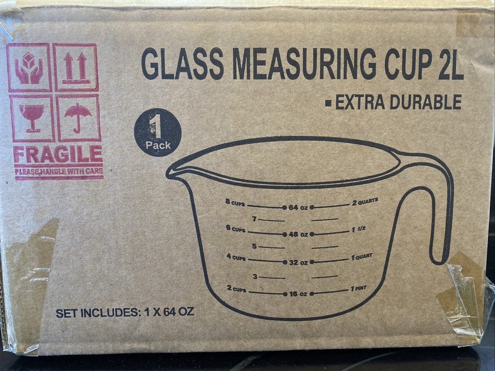 Mixing Bowl Liquid Measure Cup, Glass Tupperware Bakeware.