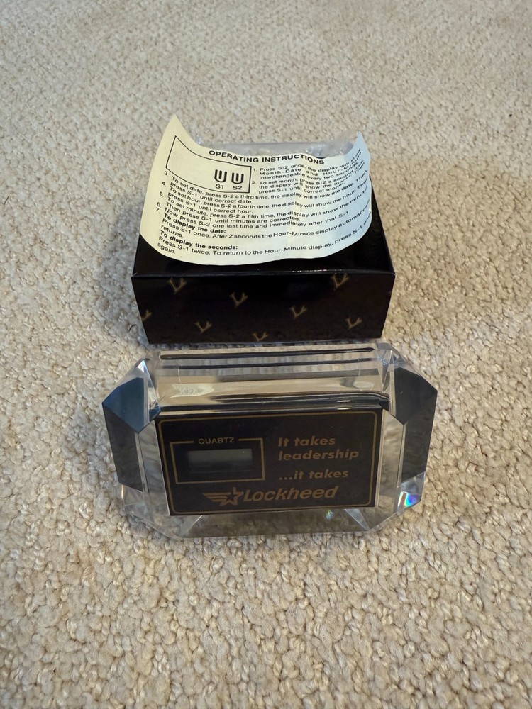 Lockheed Quartz Acrylic Digital Clock