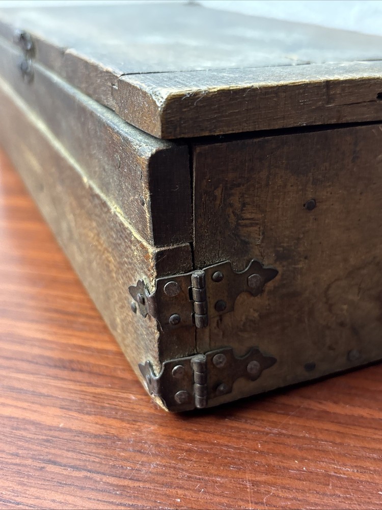Antique Irwin Auger Drill Bit Wood Box w/ 8 auger bits
