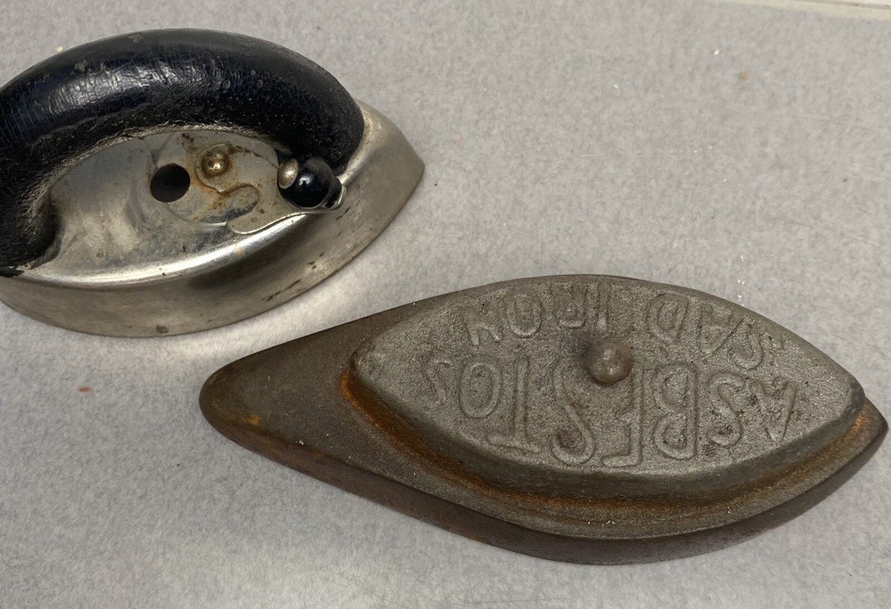Antique Asbestos Sad Iron Collars Detachable