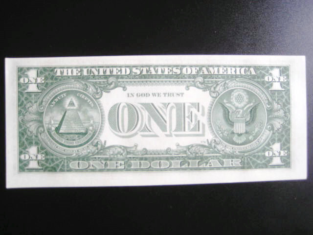 $1 1963 ((A DALLAS)) FEDERAL RESERVE NOTE((BOTTOM CUTTING ERROR))UNC GEM BU NOTE