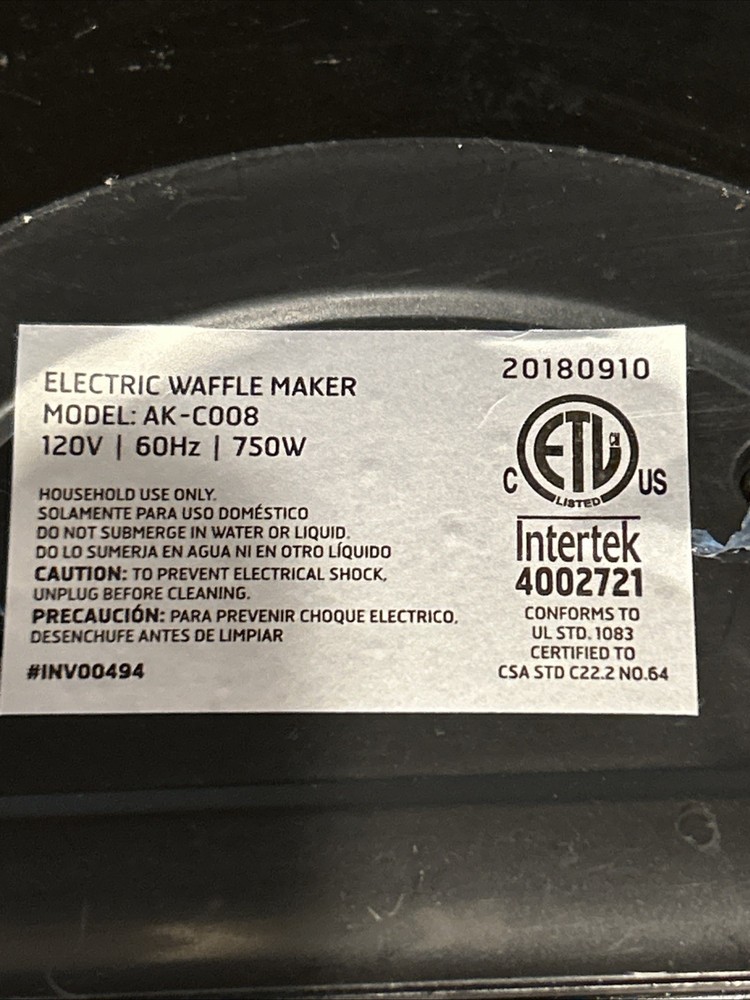 Parini Waffle Maker Non-Stick Light Indicator