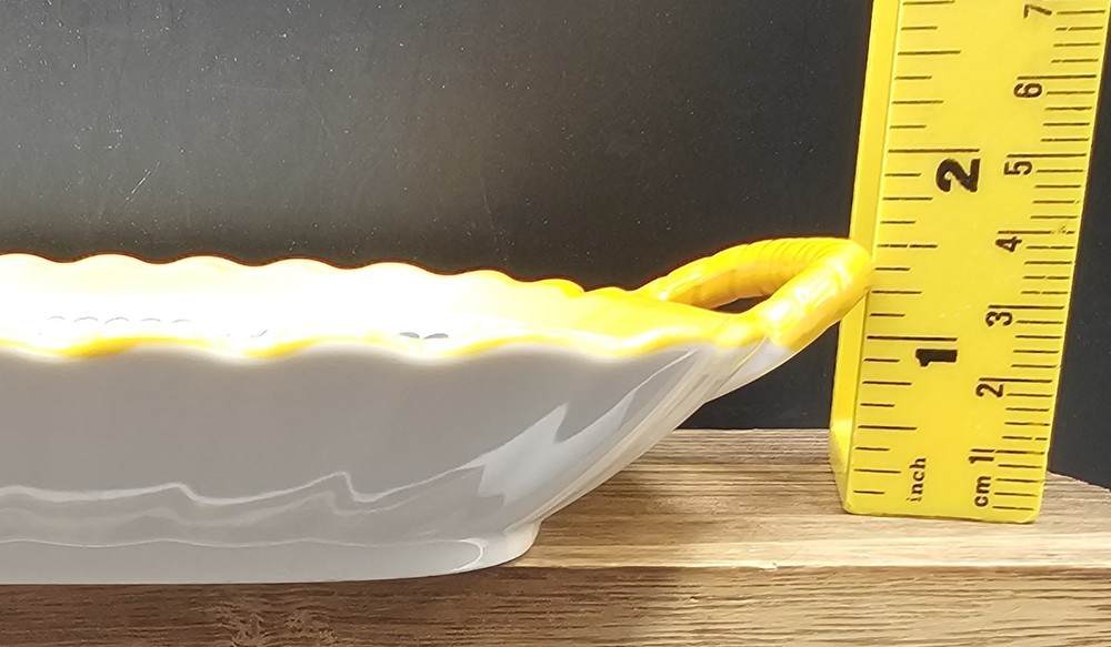 Beautiful Set of 3 Double Handle Rectangular Ceramic Serving Trays