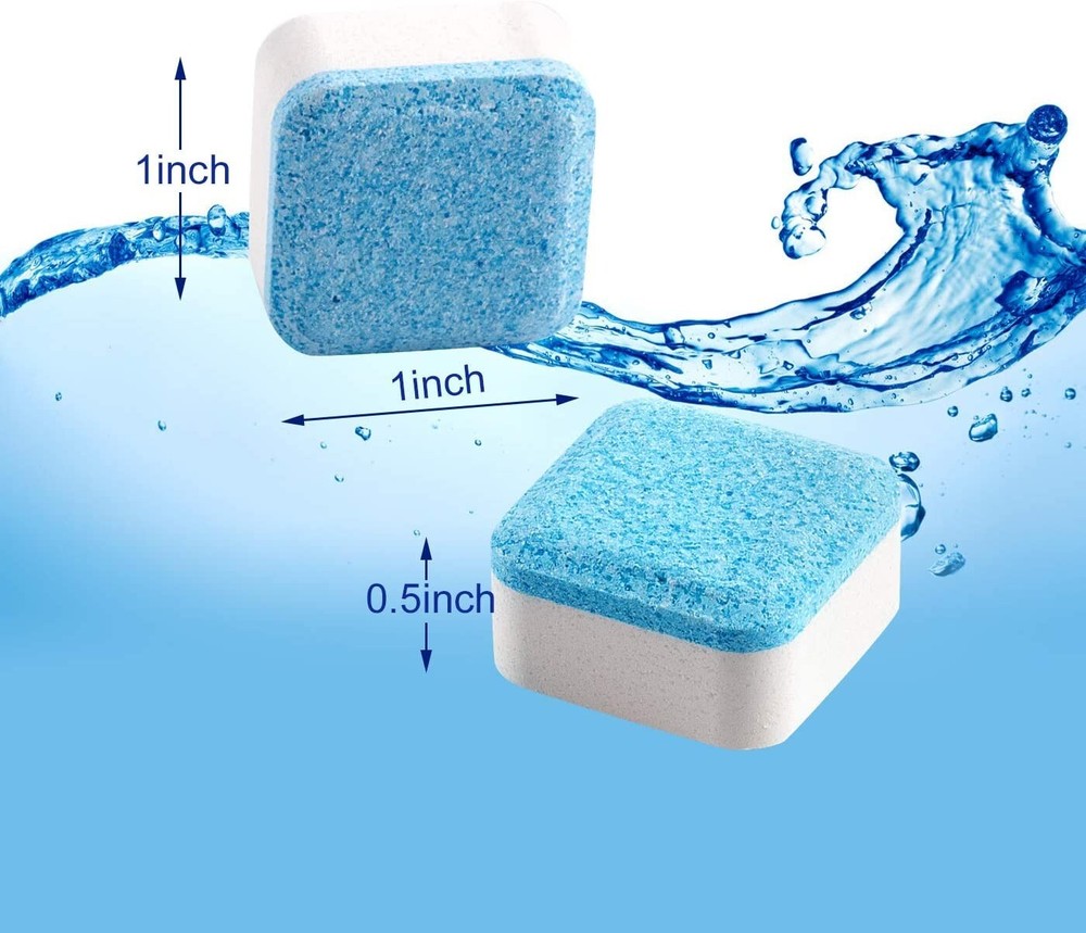 30 Pcs Solid Washing Machine Cleaner, Triple Decontamination Effervescent Clean