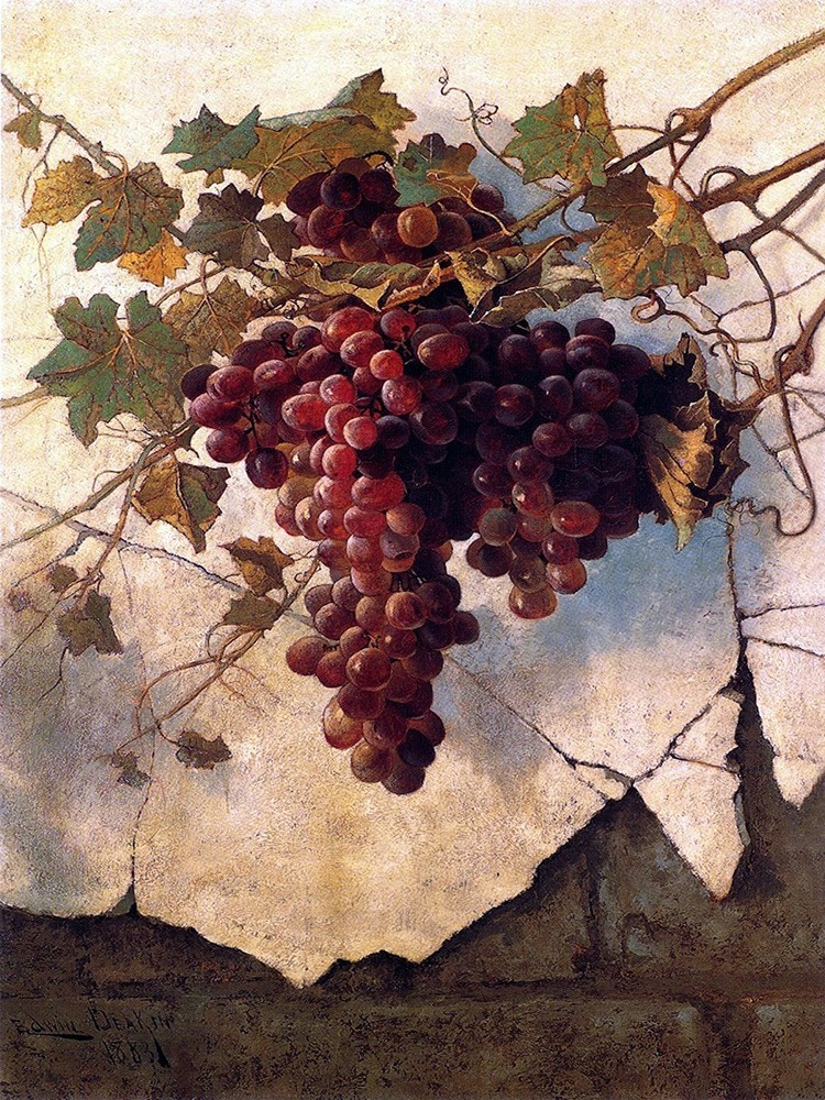 Grapes against a Mission Wall Tile Mural Kitchen Bathroom Backsplash Ceramic