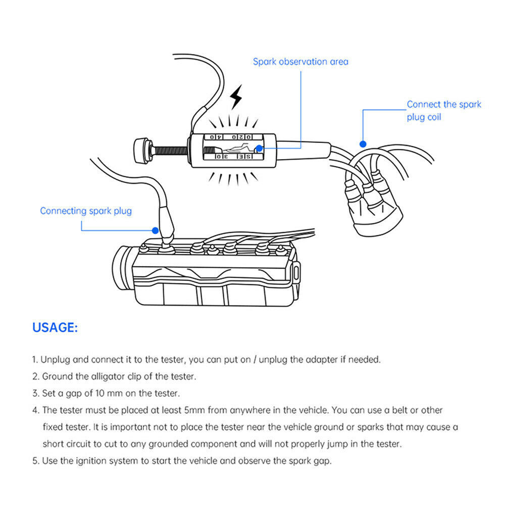 Spark Plug Tester Pick Up Coil Ignition Repair Engine Diagnostic Testing Tool