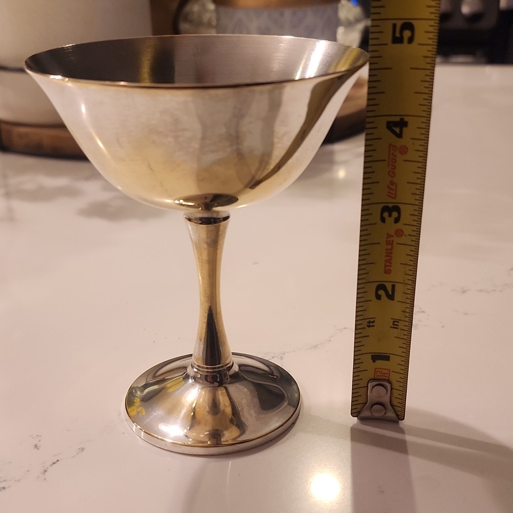 Silver-Plated Goblet Cup Approx. 4.5" Tall 3.75" Diameter Gorham Silver plated