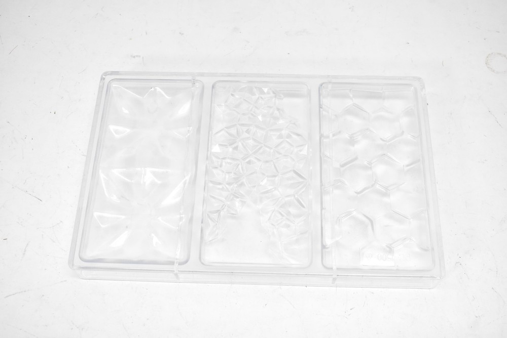 Goldbaking Medium Polycarbonate Chocolate Mold Clear Solid Baking Tray 3 Pack