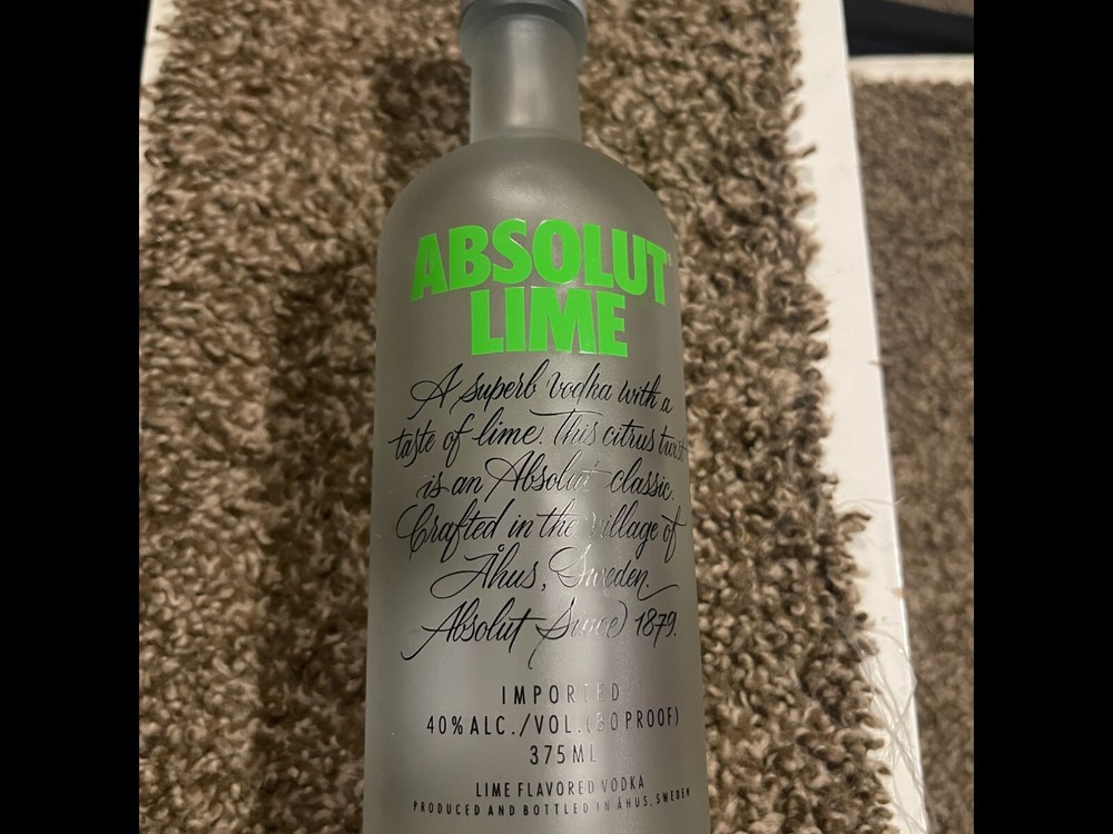 Empty ABSOLUT VODKA LIME 375ml BOTTLE OLD EDITION