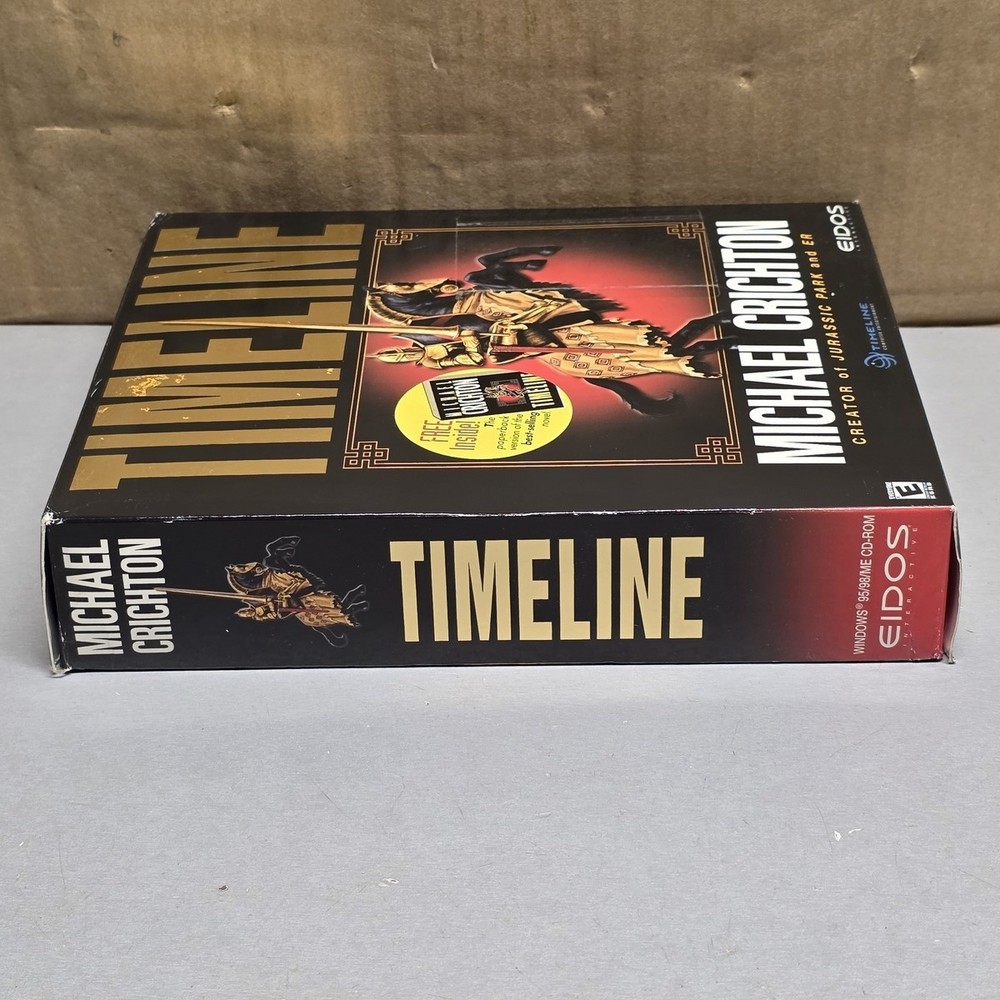 Timeline PC Game Big Box Michael Crichton Eidos Vintage Computer Game