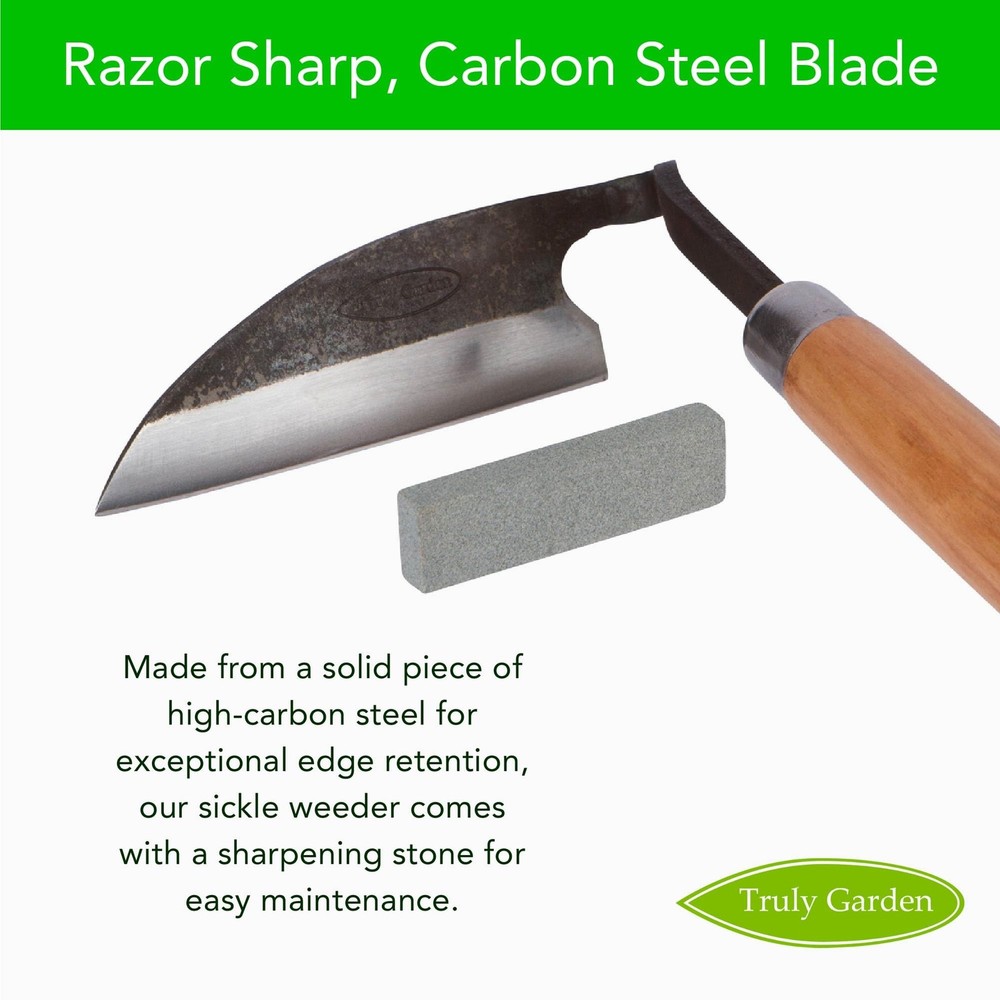 Effortless Weeding: Sharp Sickle Cuts Roots, Saves Time - with Thick Leather...