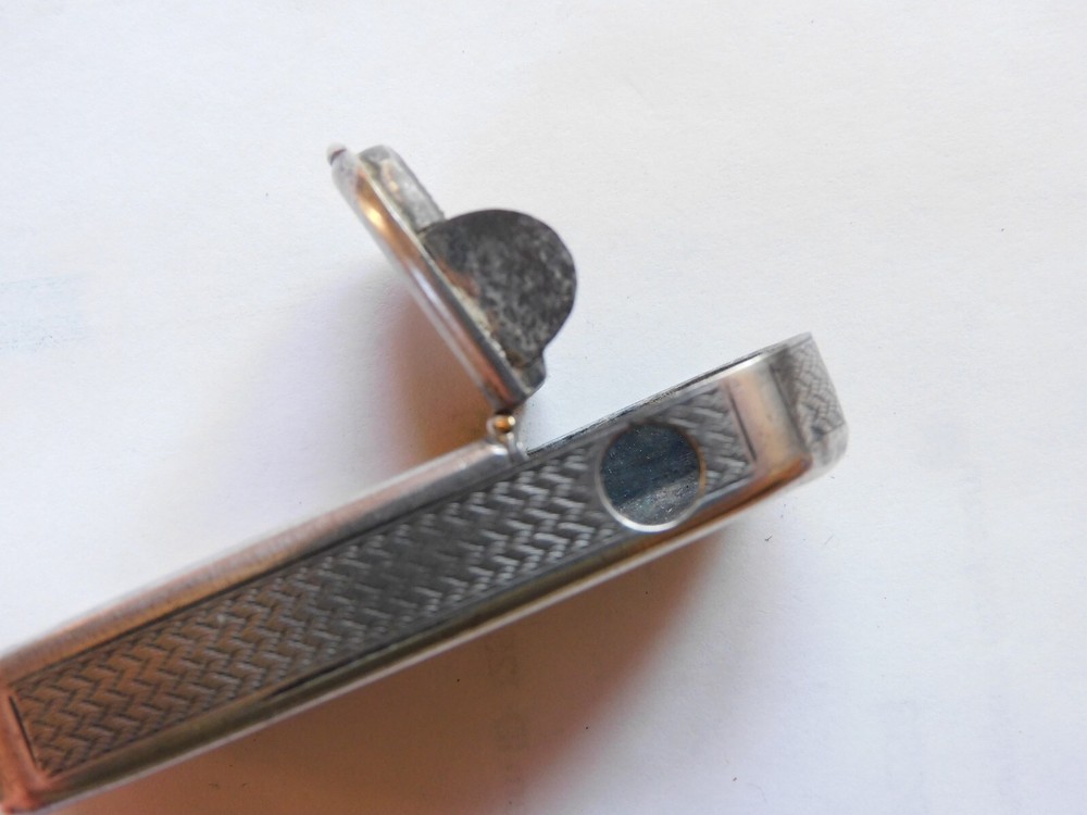Early Sterling Silver Vesta With Cigar Cutter-Nice Condition
