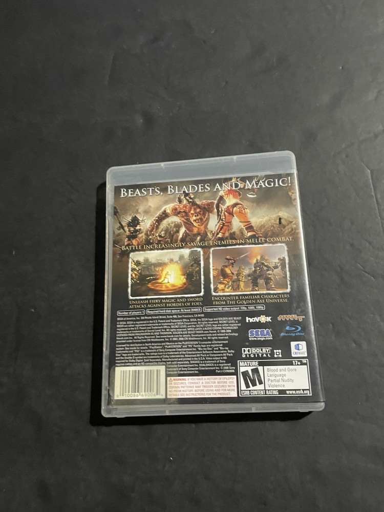 golden axe beast rider ps3 Case only