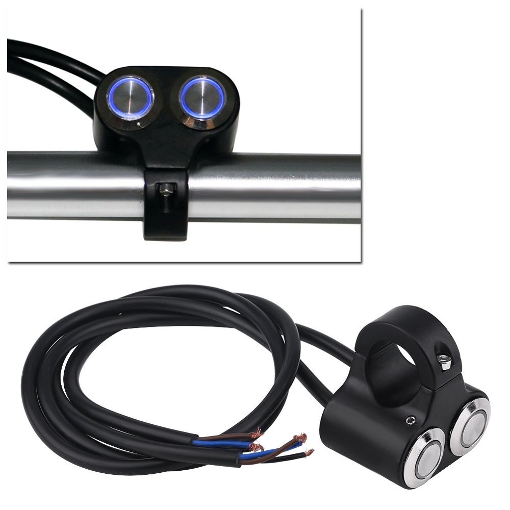 Universal 7/8 Inch 22mm Motorcycle Handlebar Switch Black Push Button Manual