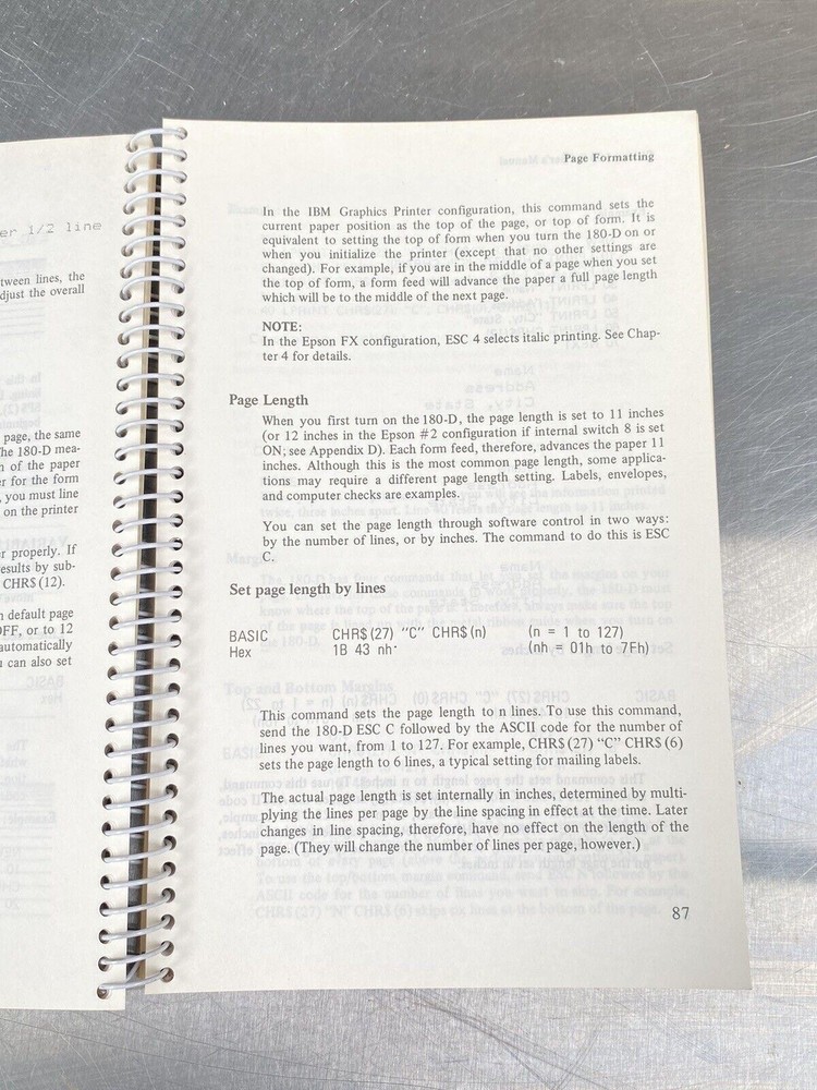 Citizen 180-D Printer - Manual / Users Guide / Instructions Book