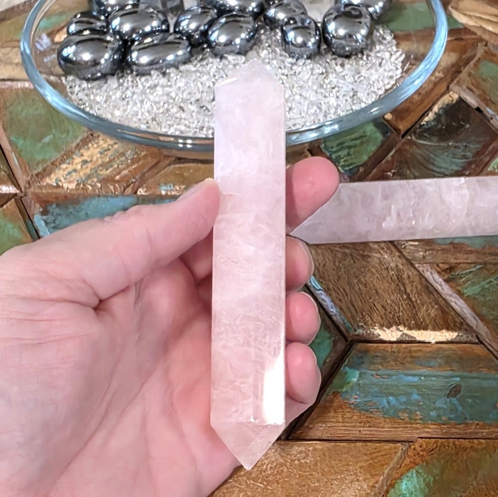 Double-Terminated Rose Quartz Wands
