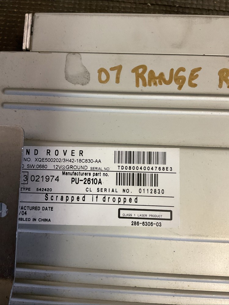 2007 Range Rover 6 Disc Cd Changer