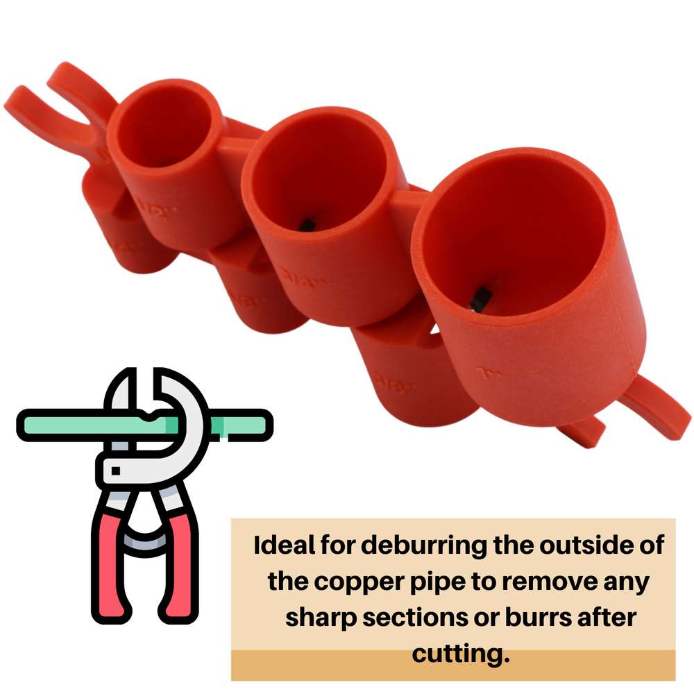 U.S. Solid Deburring Pipe and Depth Gauge Tool 1/4" to 1" Sizes