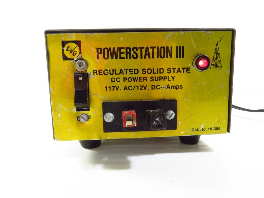 Vintage EVG Solid State Regulated DC Power Supply POWERSTATION III, 12VDC/4Amps