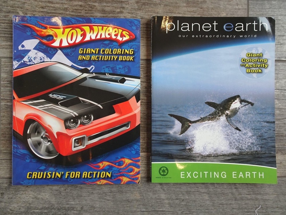 New 2 pack Coloring & Activity Book - Hot Wheels & Planet Earth