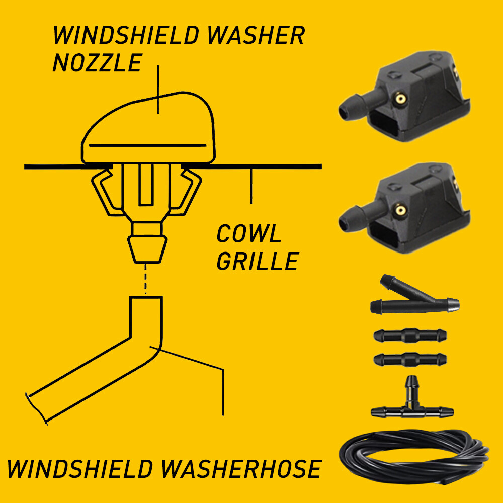2 Universal Window Windshield Wiper Nozzle Sprayer Washer Spray Nozzle Sprinkler