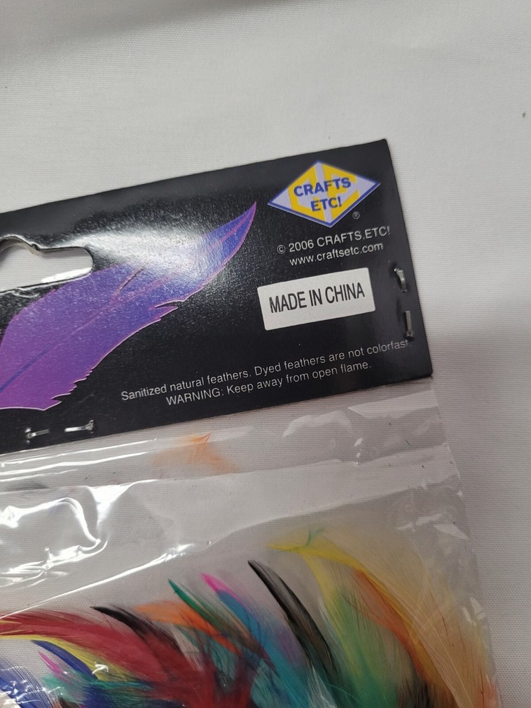 Fancy Feathers Crafting NIP 4 Packs Dyed Saddle Tail Feathers Mini Indian
