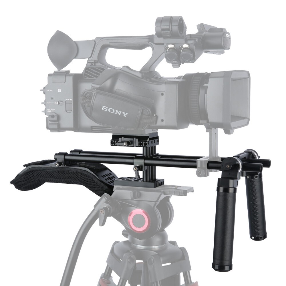 Niceyrig Shoulder Pad Kit 15mm Rod Support System with Arri Rosette Handle Grip