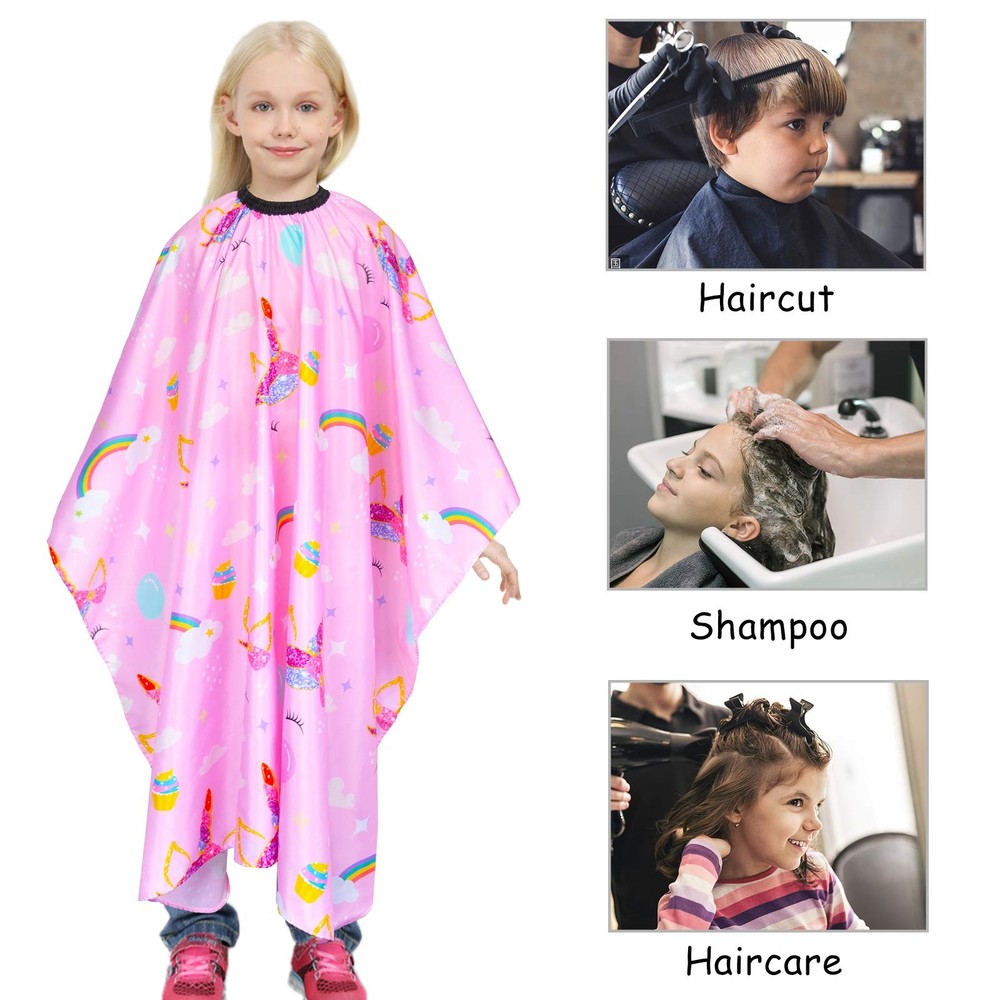 Capa de corte de pelo para niños, impermeable, capa de barbero, ajustable