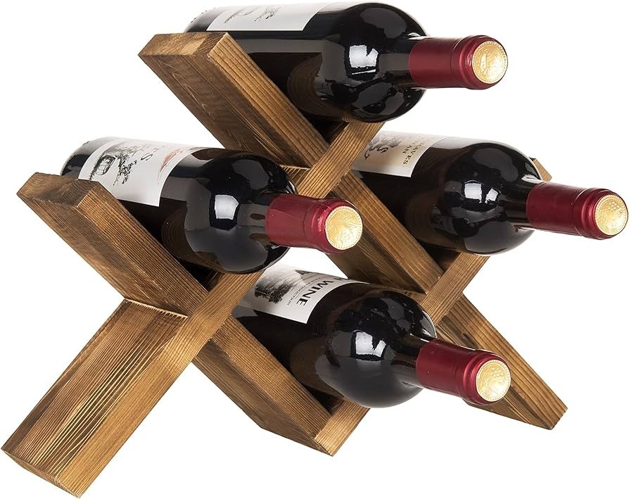 Wine Rack With Coasters Real Wood Rustic Design New