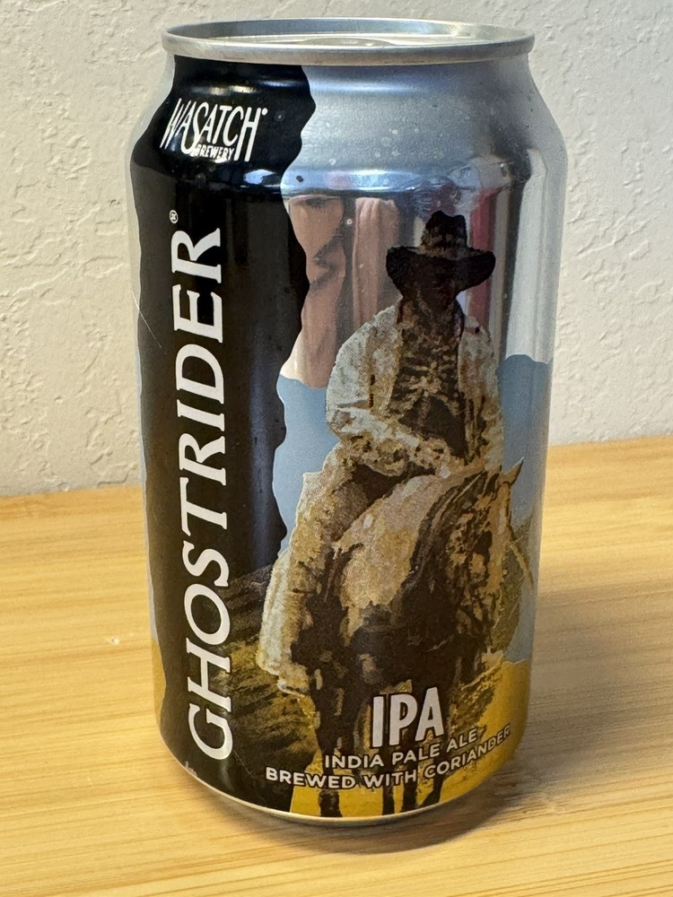 Wasatch Ghostrider IPA - Empty Beer Can - Bottom Opened - Utah
