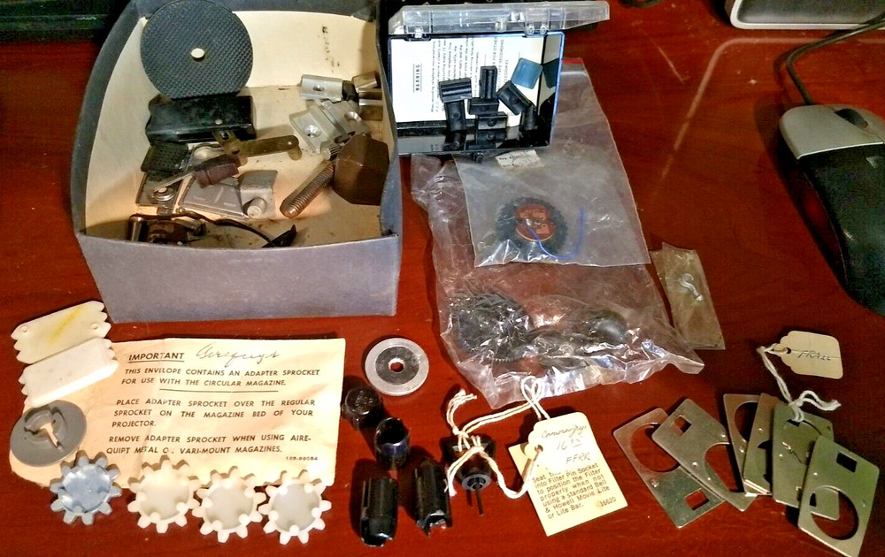 over 40 misc. Replacement Camera Parts Adapter Sprocket Grip Knobs mounts Plates