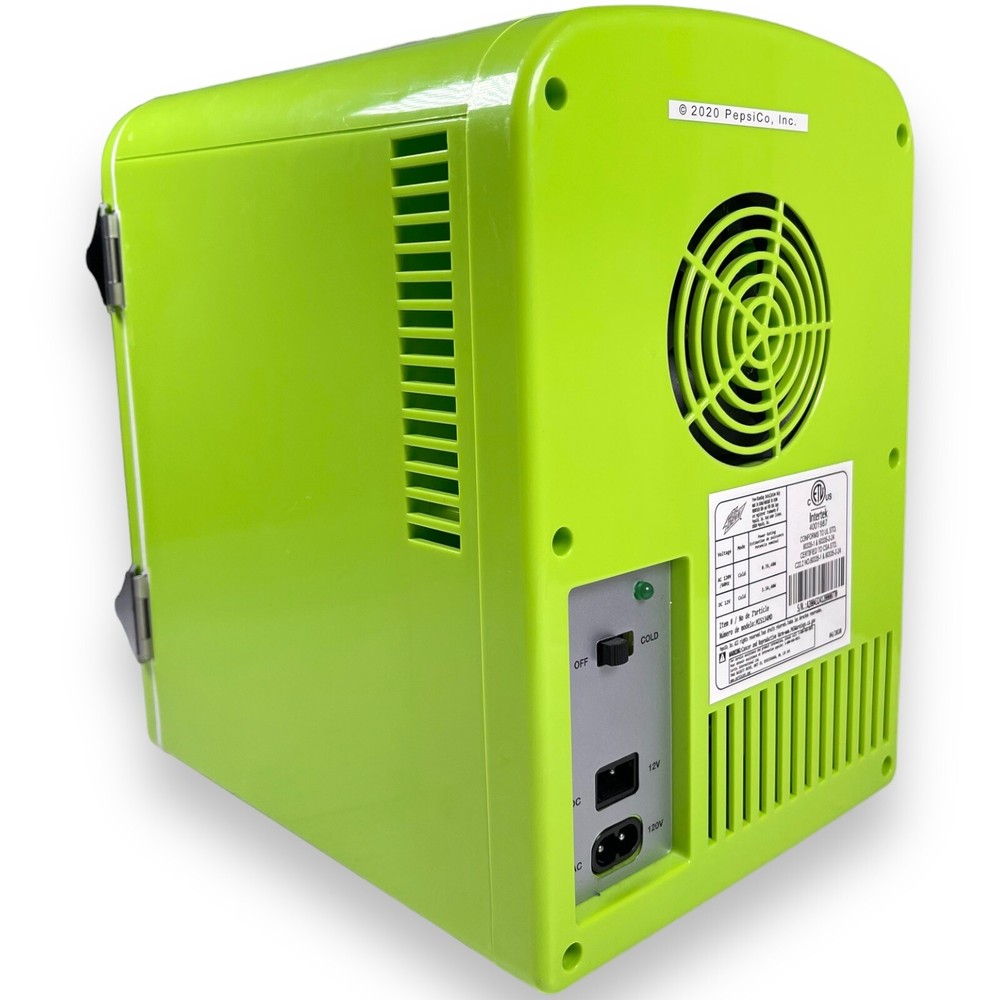 Mountain Dew MIS134MD-B Mini Portable Compact Personal Fridge Cooler 6 Can Cap