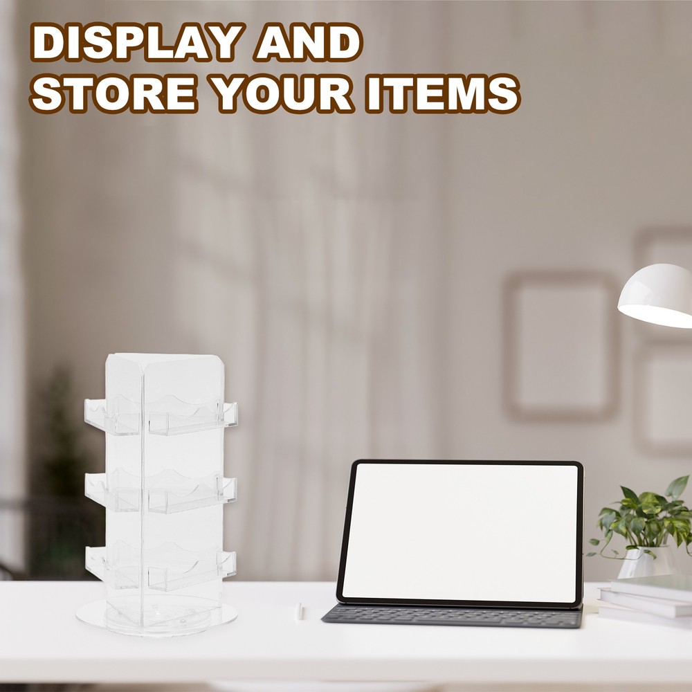 3 Tier Acrylic Cards Rotating Display Stand, Clear