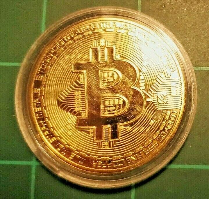 1 Plated Gold Bitcoin Commemorative Coin