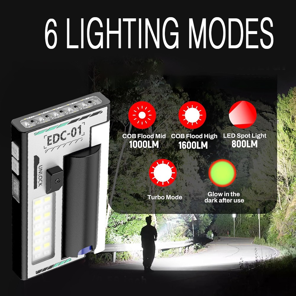 Mini Flashlight Rechargeable LED Small Flashlight Pocket Light EDC Work Light US