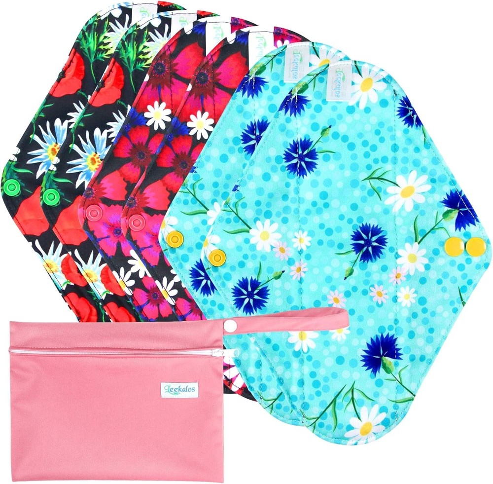 Comfortable Bamboo Cloth Menstrual Pads - Regular Absorbency, Travel-Friendly