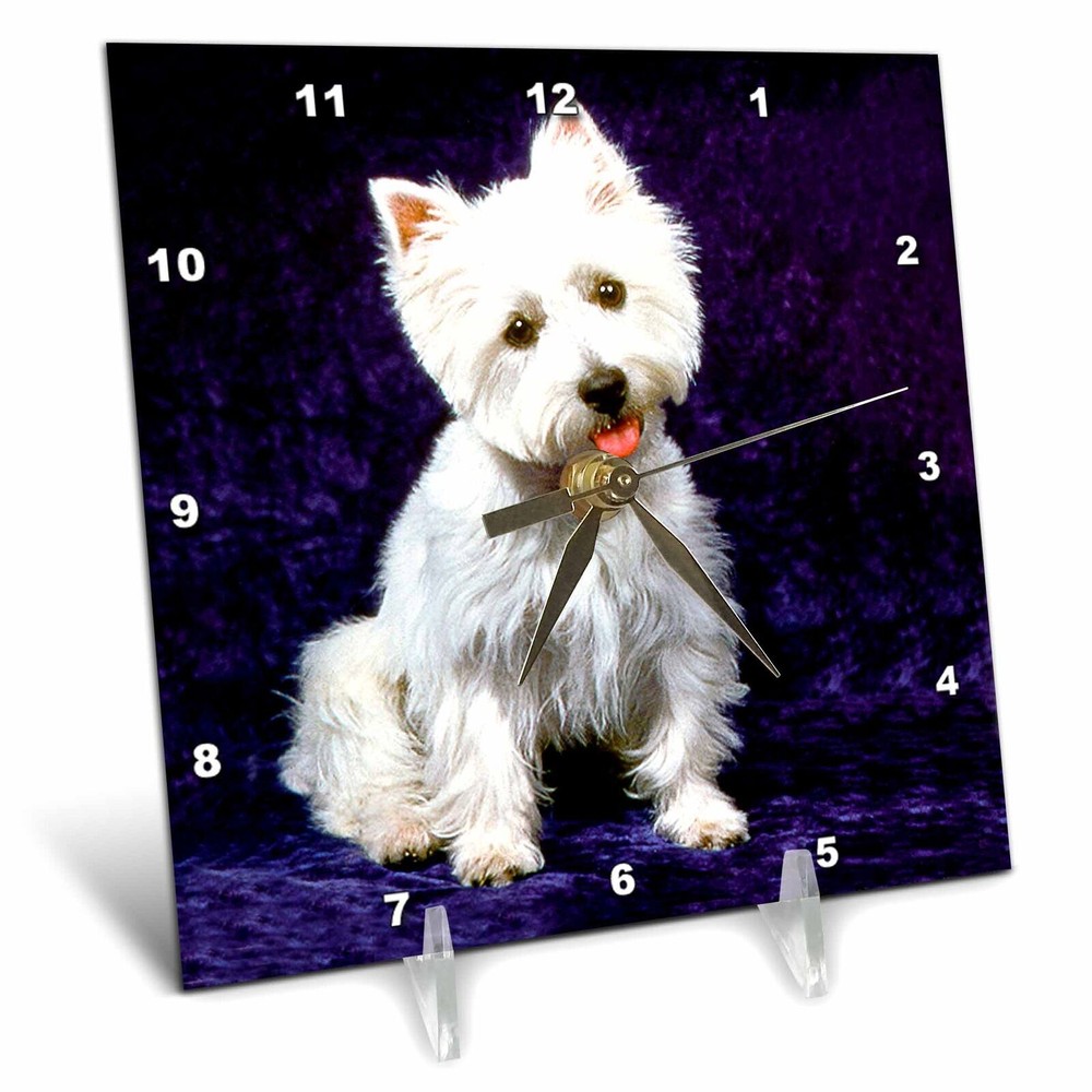 3dRose Westie 6x6 Desk Clock