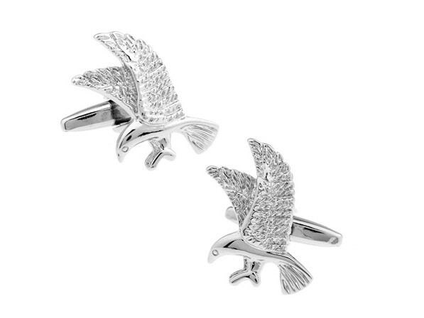 Eagle Cufflinks 3D Design Cut Out Design Silver The Eagle Has Landed Cuff Links