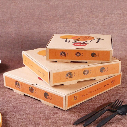 100x Take Out Container 10'' x 10'' Pizza Corrugated Kraft Keeps Pizza Fresh Box