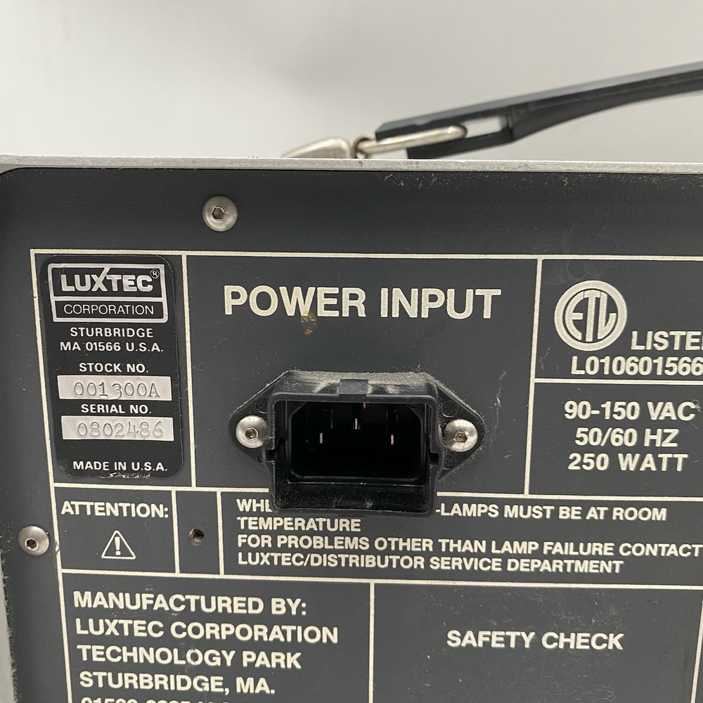 LUXTEC HIGH TECH SOLID STATE 150 WATT QUARTZ HALOGEN FIBER OPTIC LIGHT SOURCE