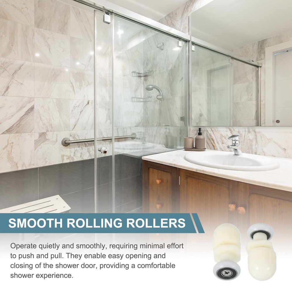 8 Pcs 19mm Shower Door Rollers Wheels Replacement White