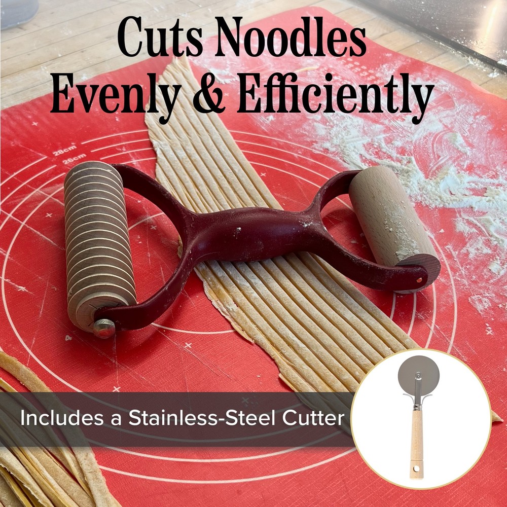 7 Pcs Pasta Making Tools Kitchen Set with Handle, Cutter, Rolling Pin, 4 Rollers