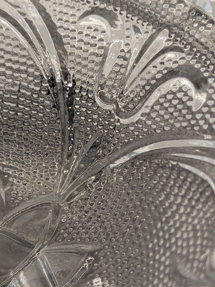 Antique EAPG Pressed Glass Candlestick – Heavy 3-Part Mold, Deep Floral Pattern